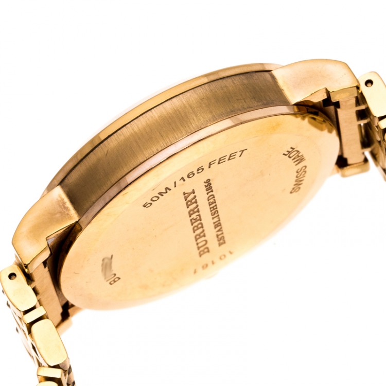 Pre Owned  Burberry Grey Rose Gold Plated Stainless Steel BU1862 Women's Wristwatch 40 mm