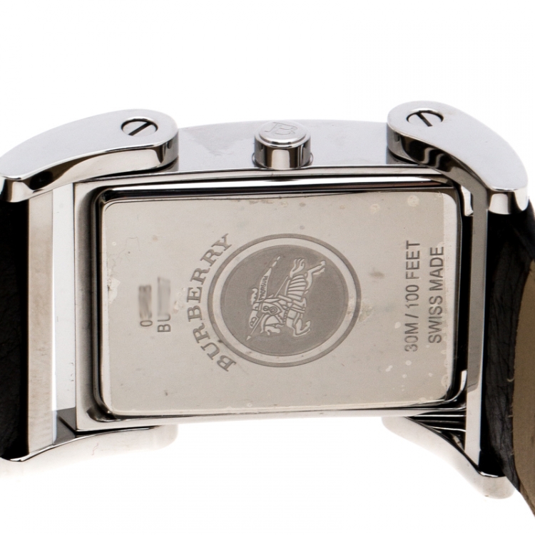 Pre Owned Burberry Beige Stainless Steel BU1107 Men's Wristwatch 25 mm