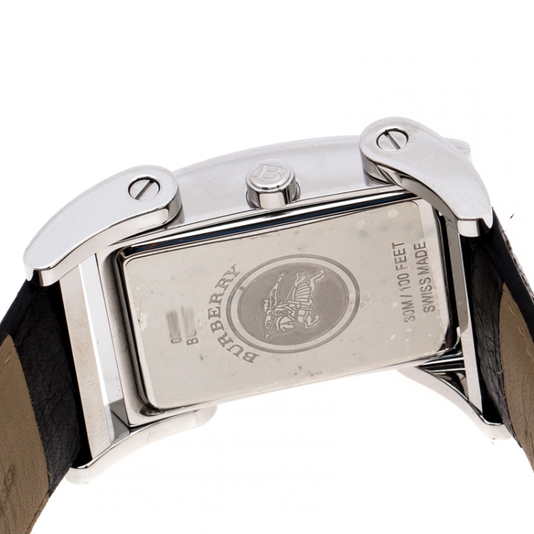 Pre Owned Burberry Beige Stainless Steel BU1107 Men's Wristwatch 25 mm