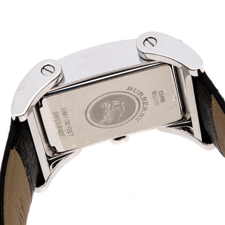 Pre Owned Burberry Beige Stainless Steel BU1107 Men's Wristwatch 25 mm