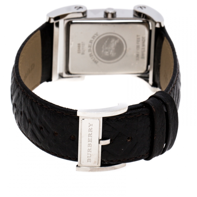 Pre Owned Burberry Beige Stainless Steel BU1107 Men's Wristwatch 25 mm