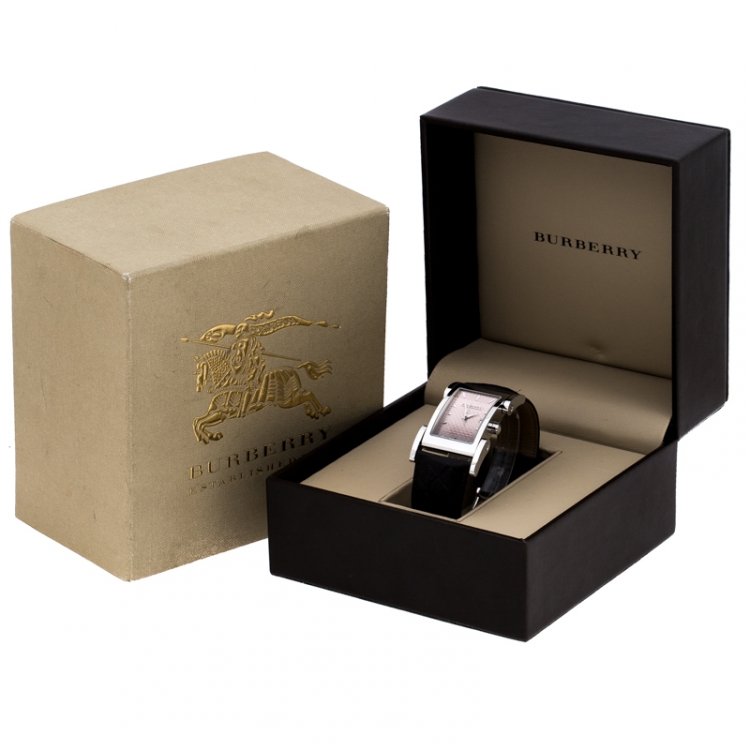 Pre Owned Burberry Beige Stainless Steel BU1107 Men's Wristwatch 25 mm