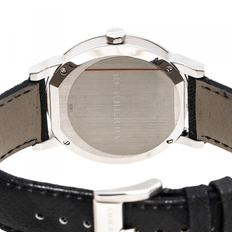 Pre Owned Burberry Grey Stainless Steel BU9030 Men's Wristwatch 38 mm