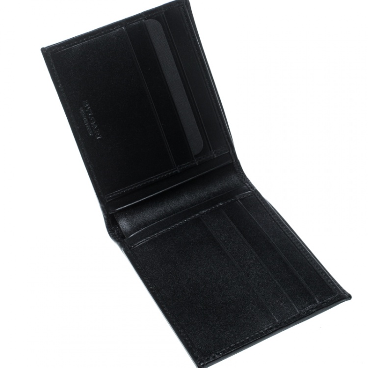 Pre Owned Bvlgari Dark Grey Heritage Coated Canvas Bifold Wallet