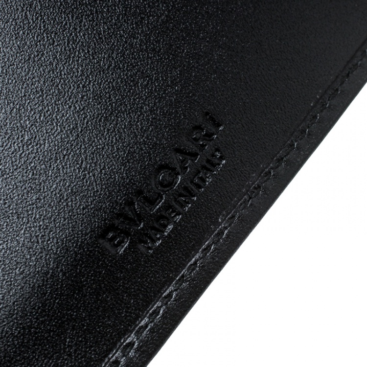 Pre Owned Bvlgari Dark Grey Heritage Coated Canvas Bifold Wallet