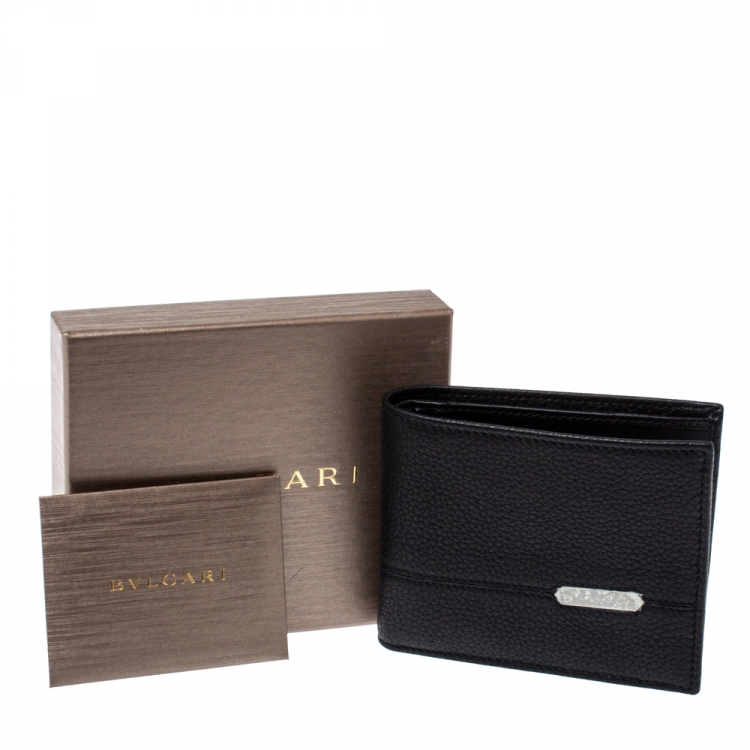 Pre Owned Bvlgari Black Leather Bifold Wallet