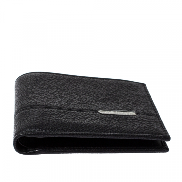 Pre Owned Bvlgari Black Leather Bifold Wallet