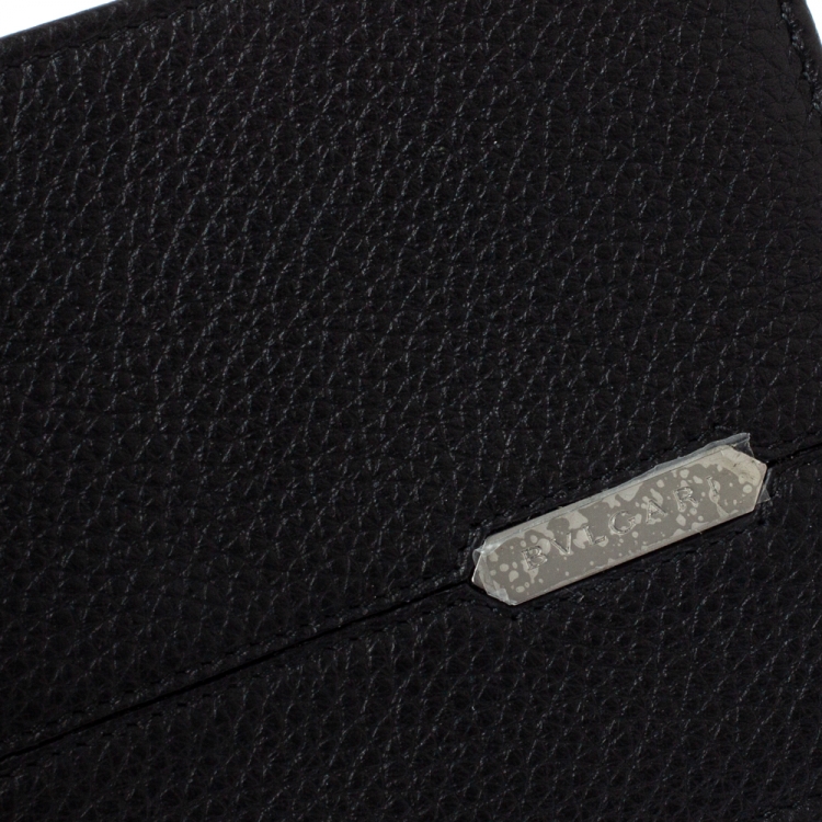 Pre Owned Bvlgari Black Leather Bifold Wallet