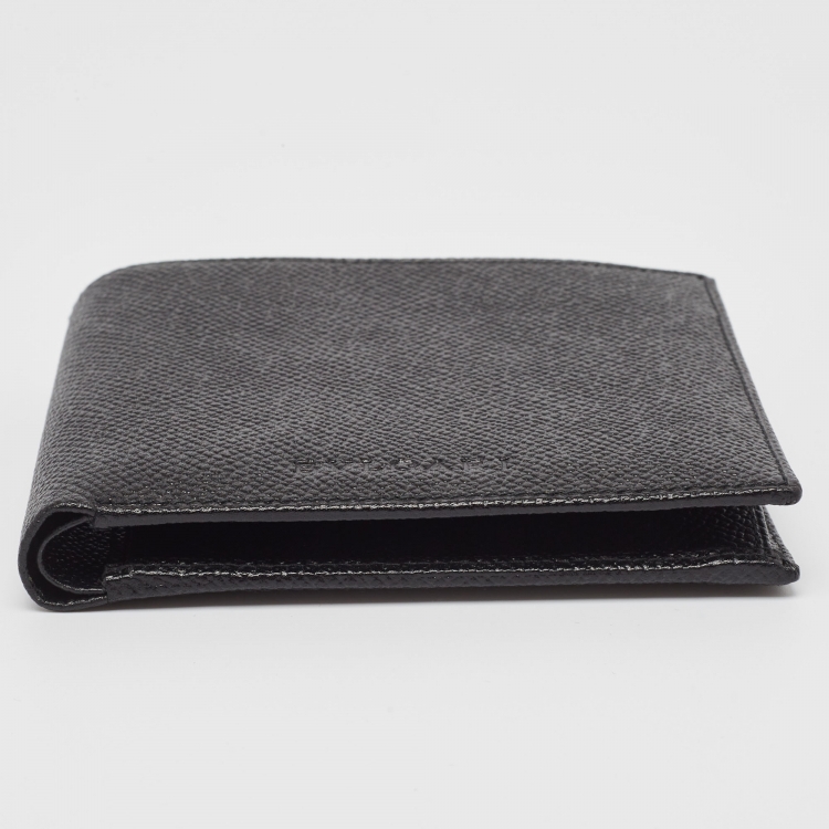 Pre Owned Bvlgari Black Grained Leather Bifold Wallet