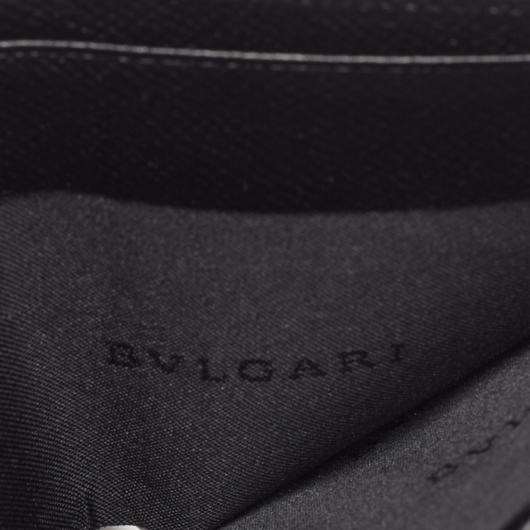 Pre Owned Bvlgari Black Grained Leather Bifold Wallet