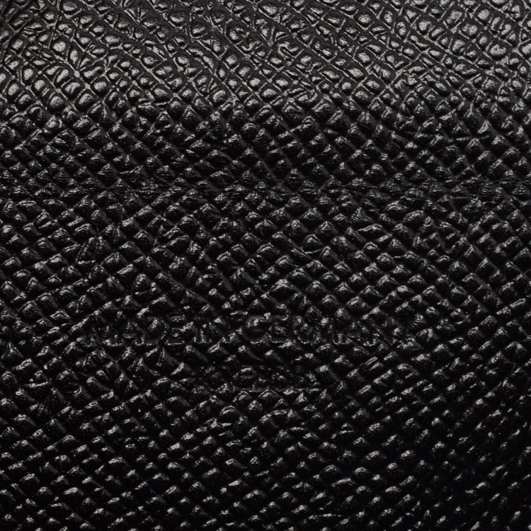 Pre Owned Bvlgari Black Grained Leather Bifold Wallet