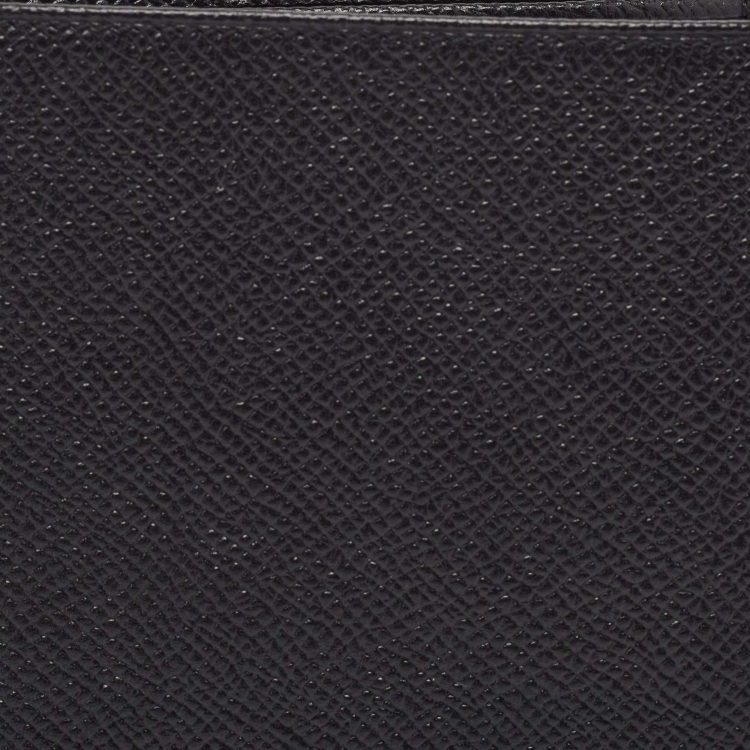 Pre Owned Bvlgari Black Grained Leather Bifold Wallet