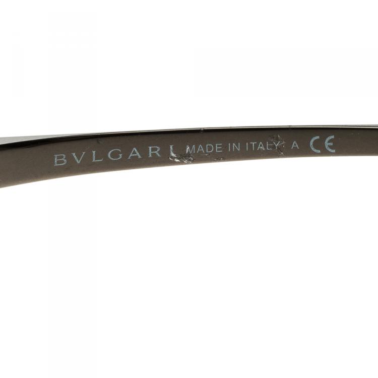 Pre Owned Bvlgari Brown 5019 Aviator Sunglasses