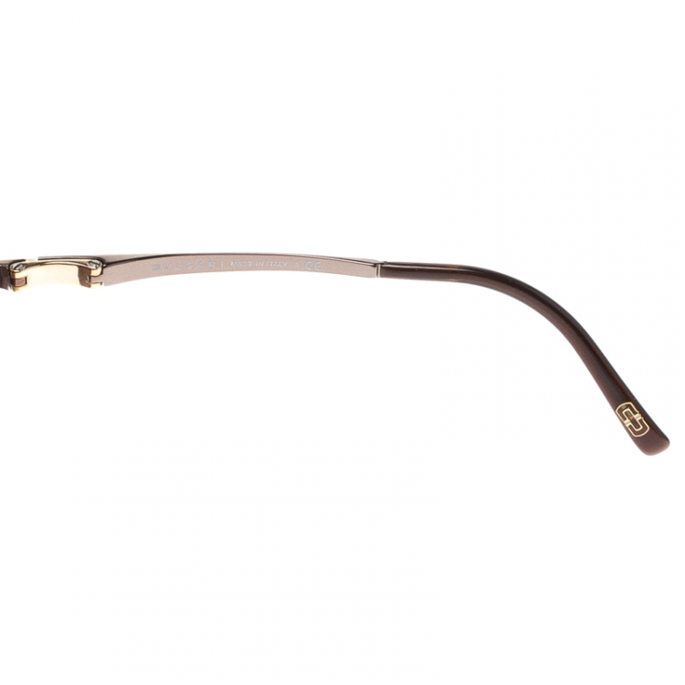 Pre Owned Bvlgari Brown 5019-Q Aviator Sunglasses
