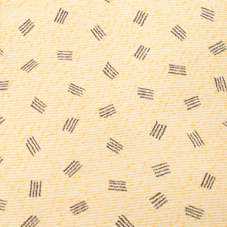 Pre Owned Bvlgari X Davide Pizzigoni Yellow Printed Silk Seven Fold Tie 