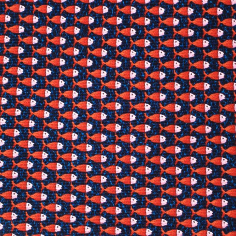 Pre Owned Bvlgari Red & Blue Silk Tie