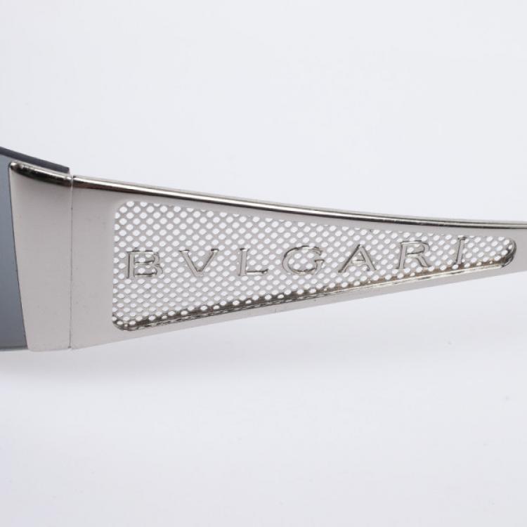 Pre Owned Bvlgari Black 549 Shield Men Sunglasses