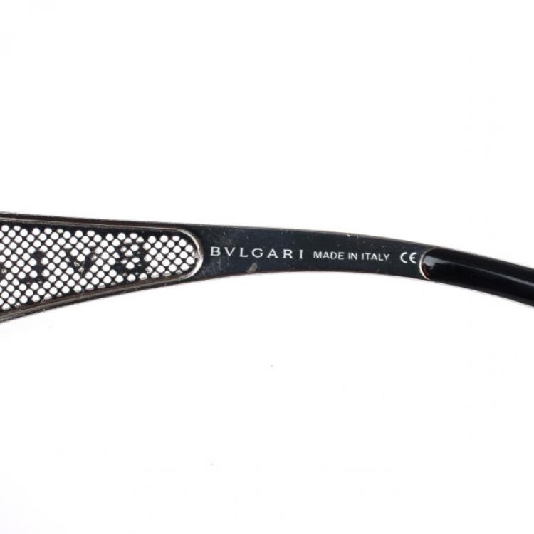 Pre Owned Bvlgari Black 549 Shield Men Sunglasses