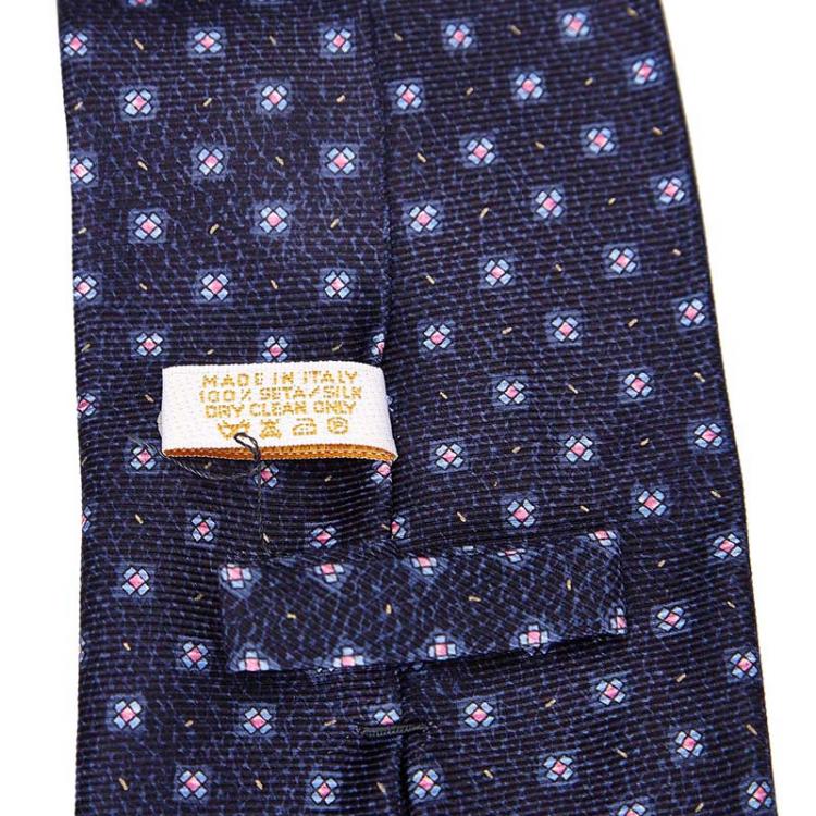 Pre Owned Bvlgari Blue Printed Silk Tie
