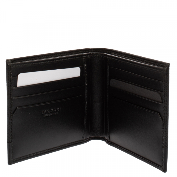 Pre Owned Bvlgari Black Leather Bifold Wallet
