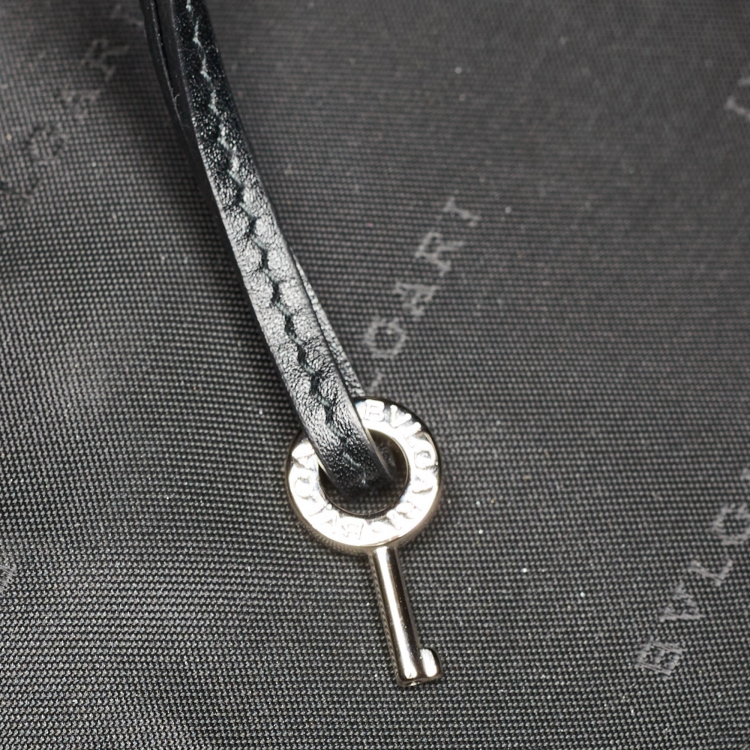 Pre Owned Bvlgari Black/Beige Coated Canvas Duffle Bag