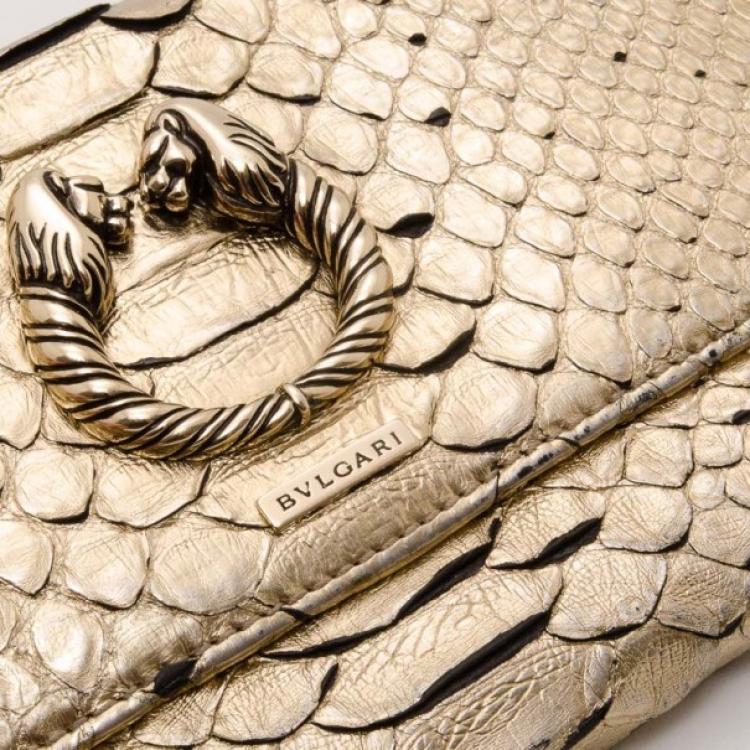 Pre Owned Bvlgari Gold Python Wallet 