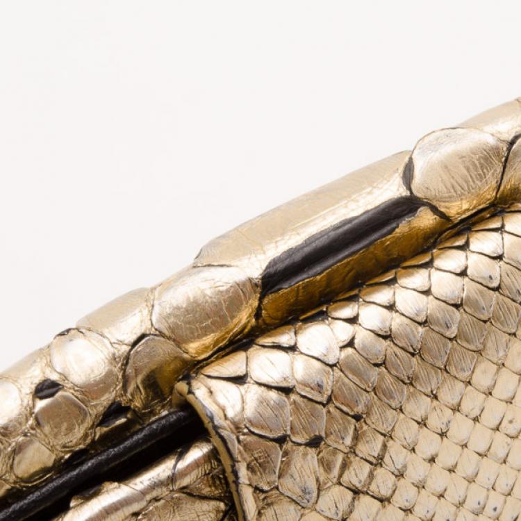 Pre Owned Bvlgari Gold Python Wallet 