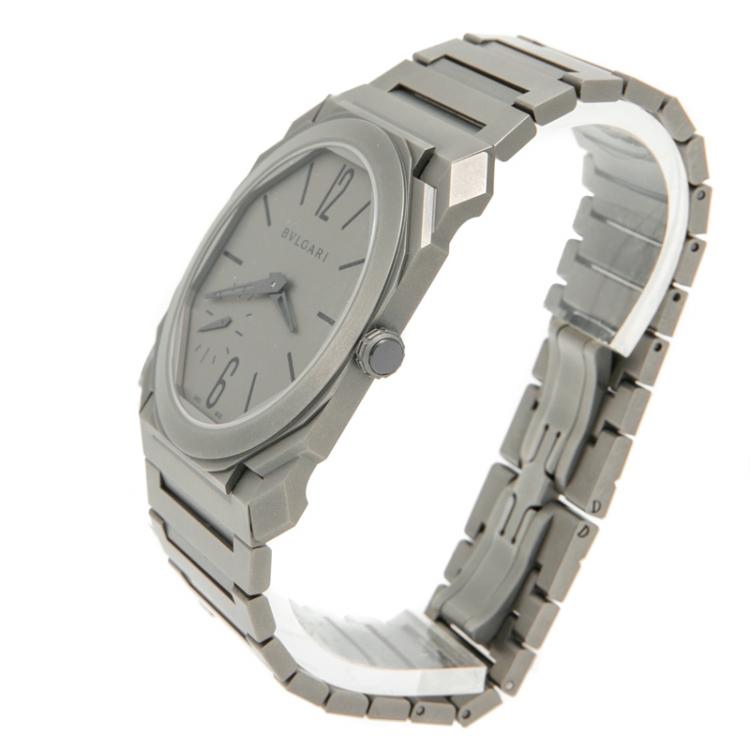 Pre Owned Bvlgari Titanium Octo Finissimo Extra Thin Automatic Men's Watch 40MM