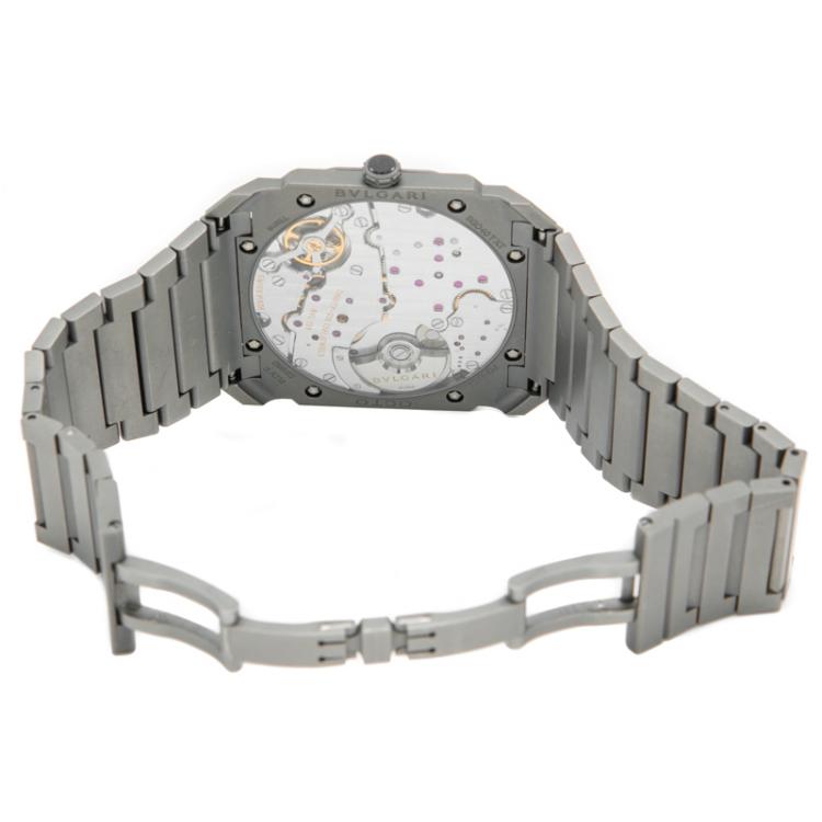 Pre Owned Bvlgari Titanium Octo Finissimo Extra Thin Automatic Men's Watch 40MM