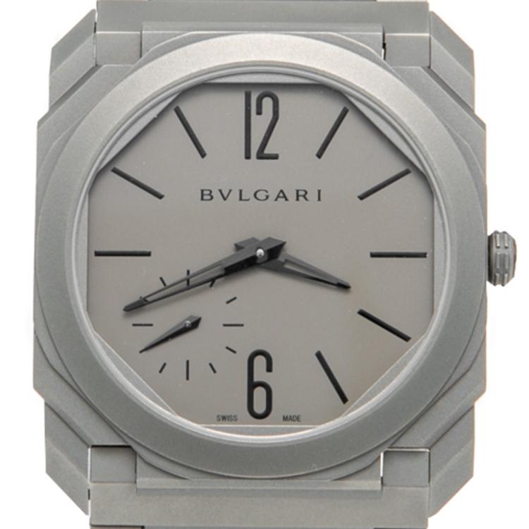 Pre Owned Bvlgari Titanium Octo Finissimo Extra Thin Automatic Men's Watch 40MM