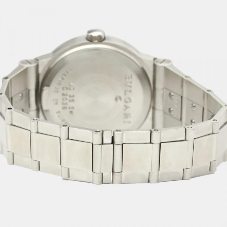 مملوكة مسبقًا Bvlgari Black Stainless Steel LC 35 S Diagono Automatic Men's Wristwatch 35 mm