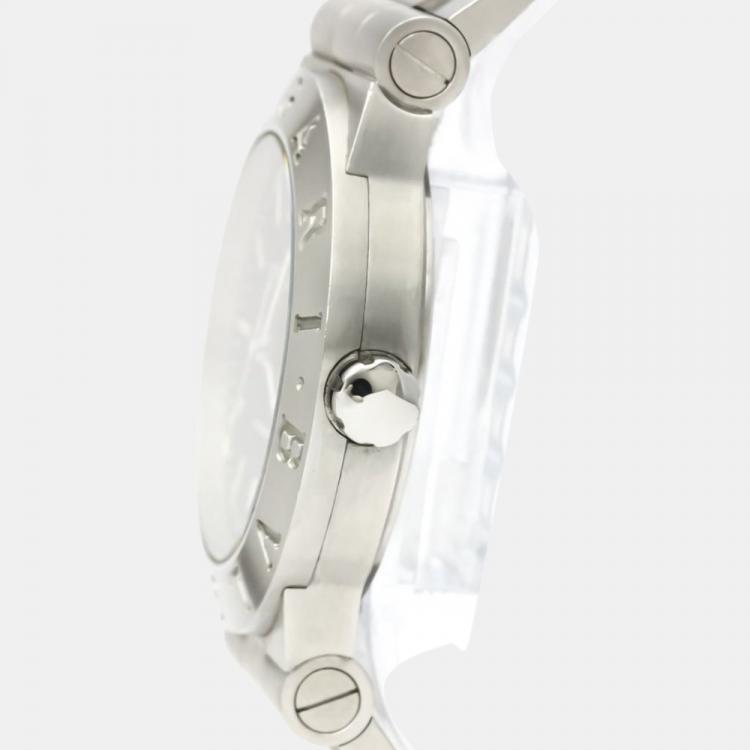 مملوكة مسبقًا Bvlgari Black Stainless Steel LC 35 S Diagono Automatic Men's Wristwatch 35 mm
