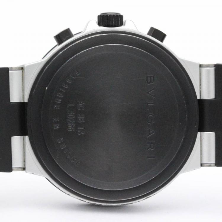 Pre Owned Bvlgari Silver Aluminium Diagono AC38TA Automatic Men's Wristwatch 38 mm