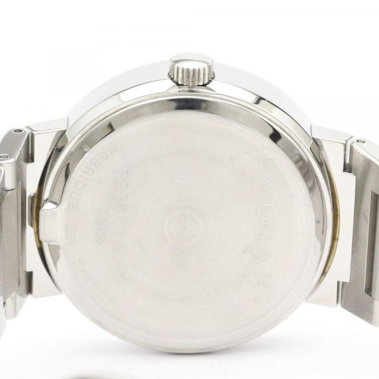 Pre Owned Bvlgari Black Stainless Steel Bvlgari Bvlgari BB38SS Automatic Men's Wristwatch 38 mm