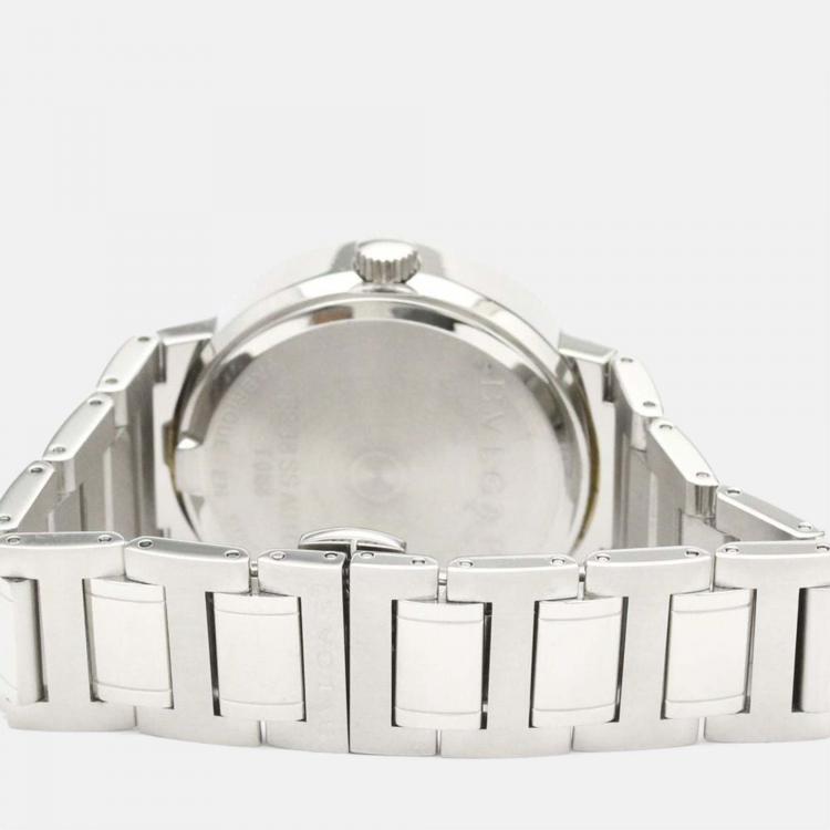 Pre Owned Bvlgari Black Stainless Steel Bvlgari Bvlgari BB38SS Automatic Men's Wristwatch 38 mm