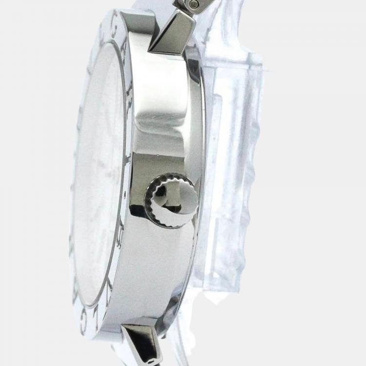 Pre Owned Bvlgari Silver Stainless Steel Bvlgari Bvlgari BB38SS Automatic Men's Wristwatch 38 mm