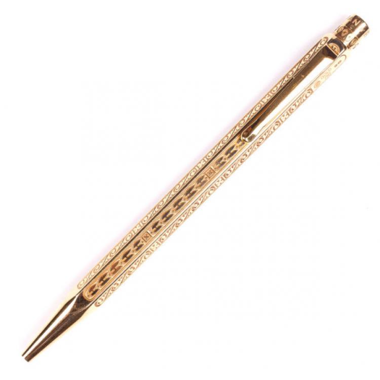 Pre Owned Caran d'Ache 18 K Yellow Gold Ballpoint Pen