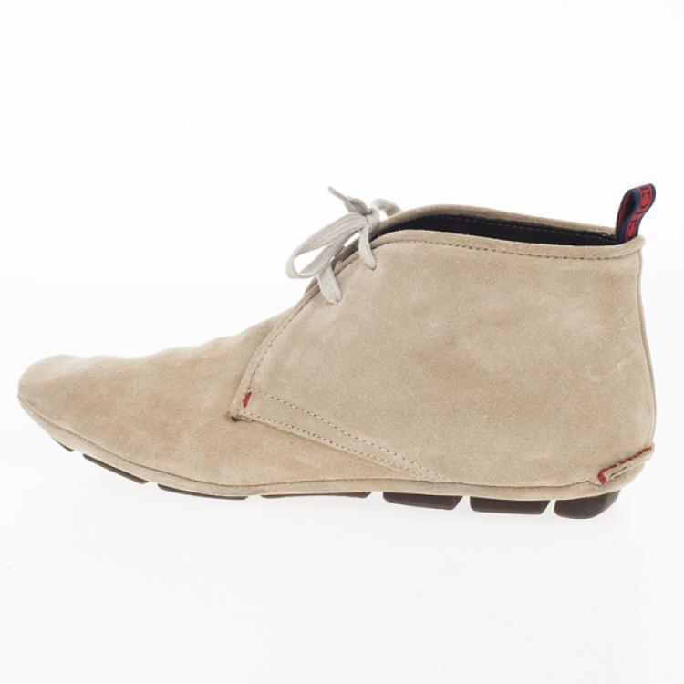 Pre Owned Carolina Herrera Beige Suede Lace Up Shoes Size 42