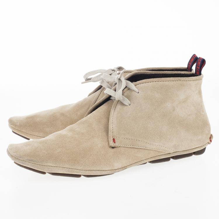 Pre Owned Carolina Herrera Beige Suede Lace Up Shoes Size 42