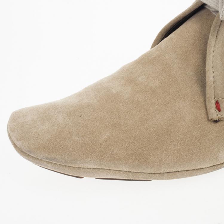 Pre Owned Carolina Herrera Beige Suede Lace Up Shoes Size 42