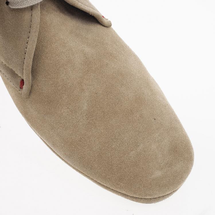 Pre Owned Carolina Herrera Beige Suede Lace Up Shoes Size 42