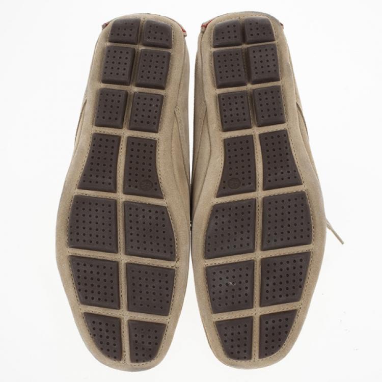 Pre Owned Carolina Herrera Beige Suede Lace Up Shoes Size 42