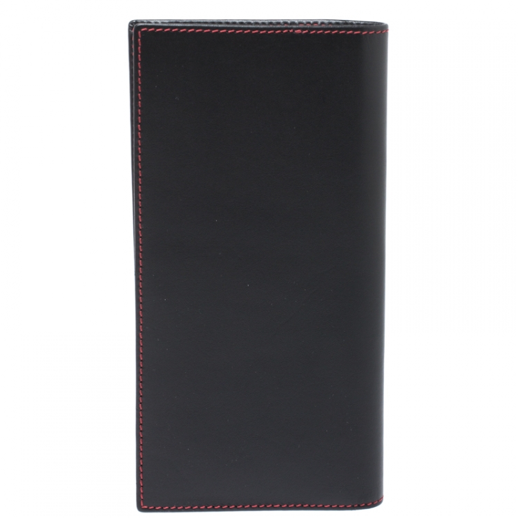 Pre Owned Carolina Herrera Black/Red Leather 18 CC Continental Wallet