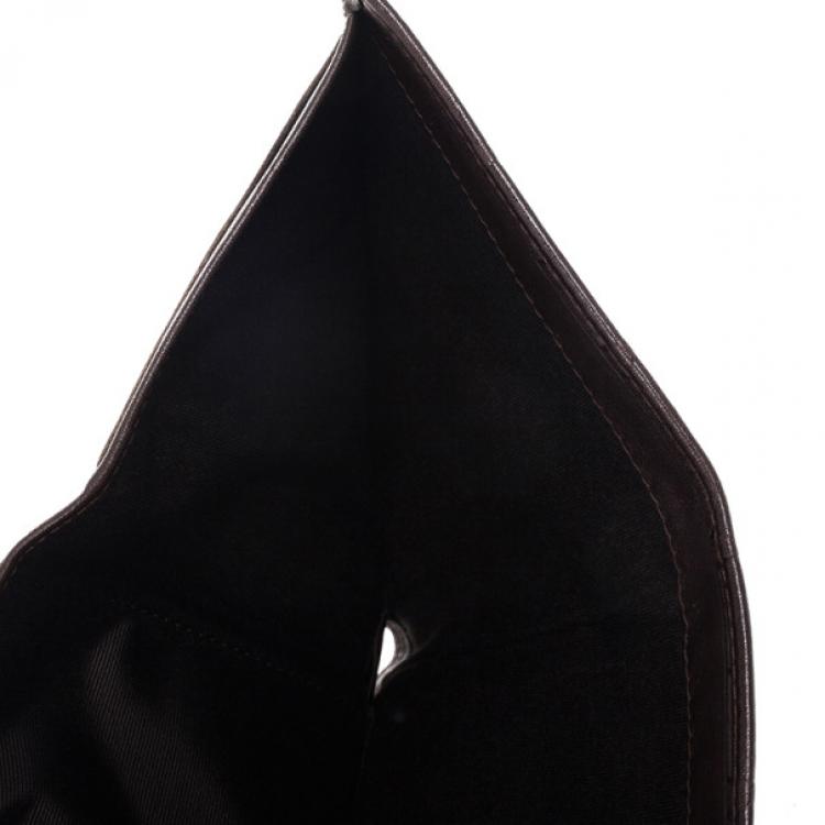 Pre Owned Carolina Herrera Monogram Embossed Flap Wallet