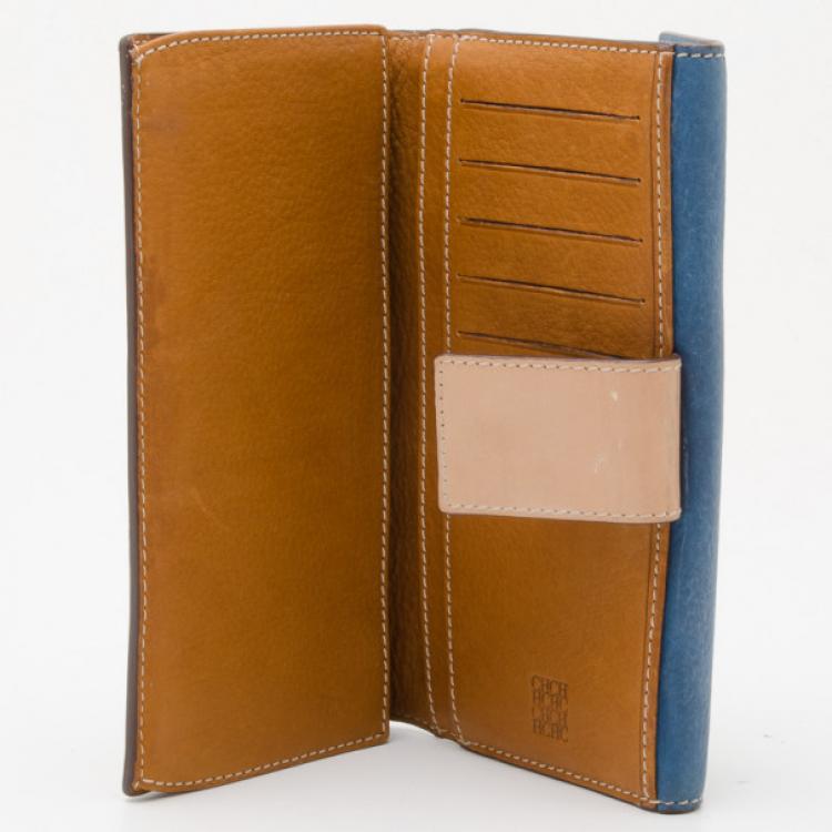 Pre Owned Carolina Herrera Monogram Canvas and Leather Continental Wallet 