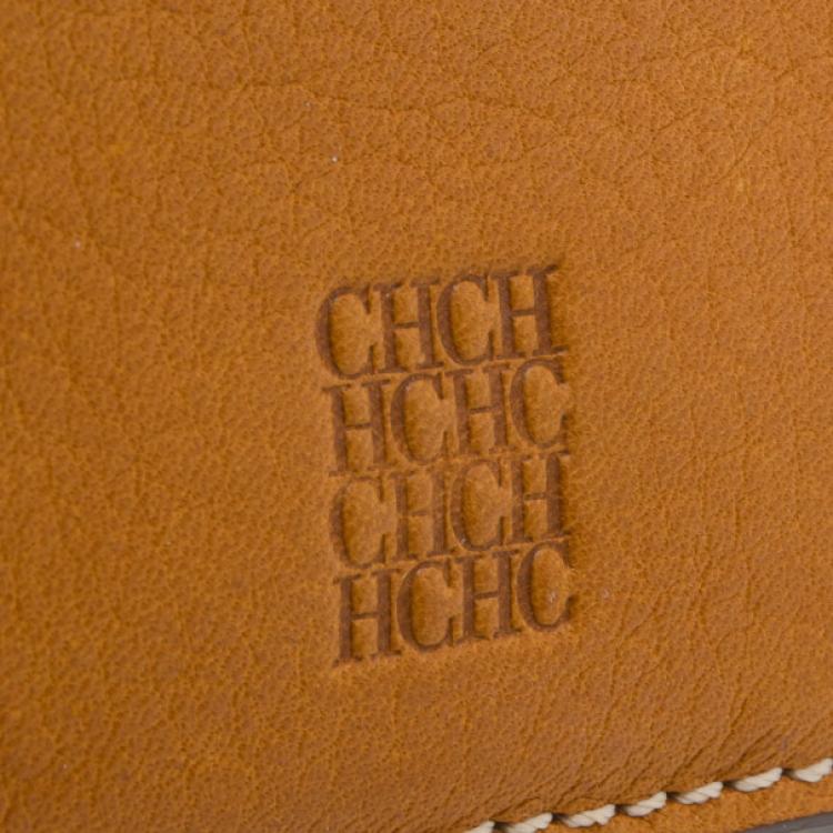 Pre Owned Carolina Herrera Monogram Canvas and Leather Continental Wallet 