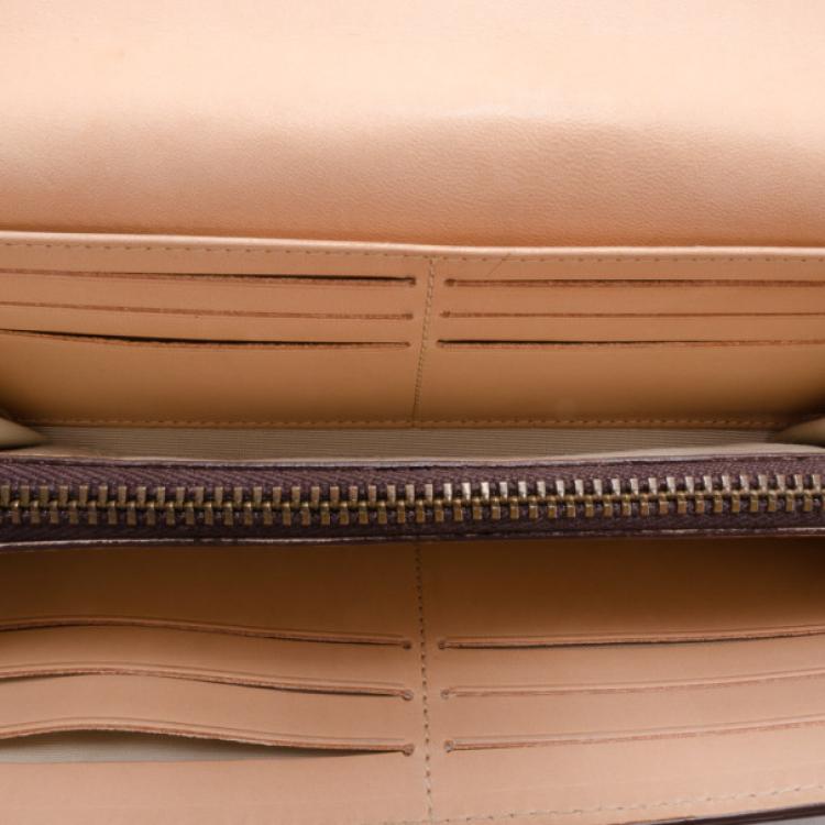Pre Owned Carolina Herrera Embossed Leather Continental Wallet