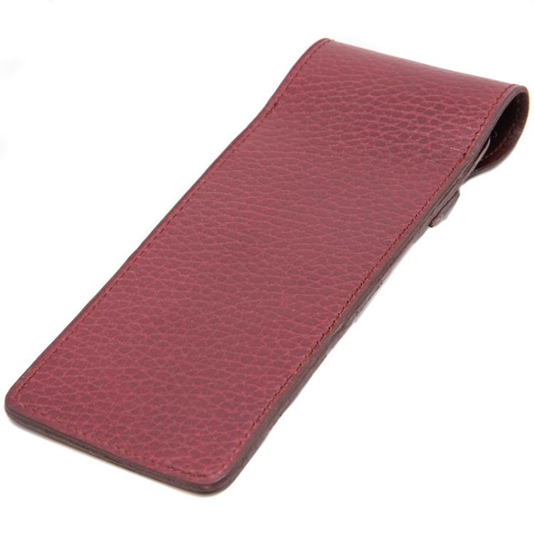 Pre Owned Cartier Maroon Vintage Pen Case Leather