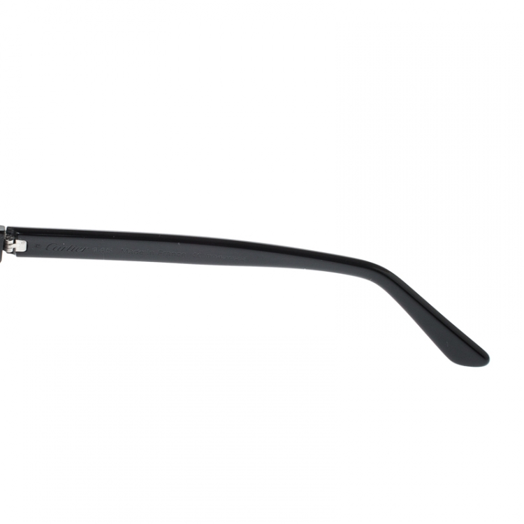 Pre Owned Cartier Black Cartier De Santos Aviator Sunglasses