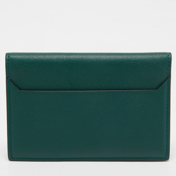 Pre Owned Cartier Green Leather Must De Cartier Card Holder